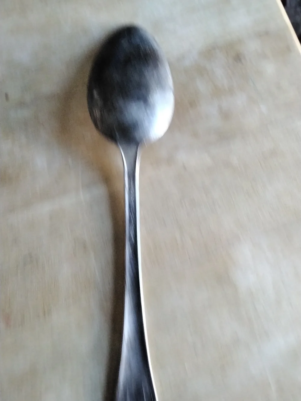 Vintage Silver-Tone Serving Spoon - Gray Finish